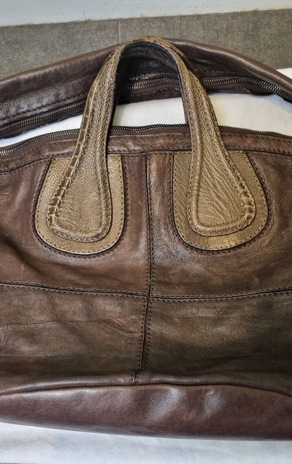 Genuine Two Way Givenchy Women's Brown Leather Shoulder Bag With Logo Dustbag