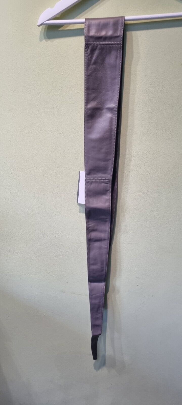 Ella Bundle Of Two Leather Belts, Grey And Brown. One With Tags One Without