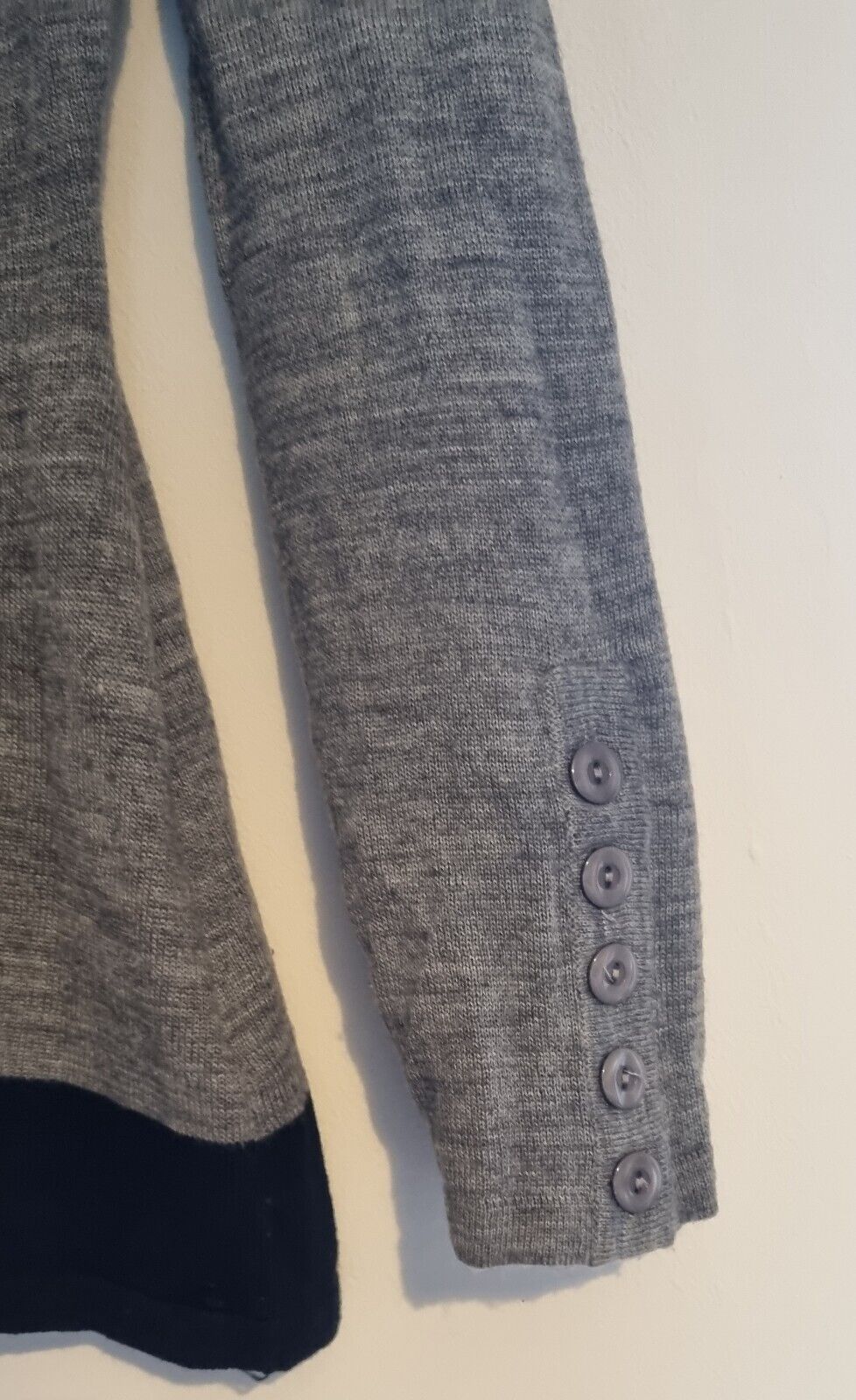 Chloe Women's Grey With Black Wool Mix Pullover Jumper