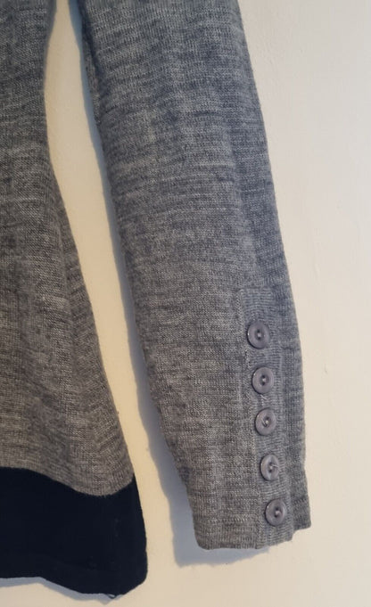 Chloe Women's Grey With Black Wool Mix Pullover Jumper
