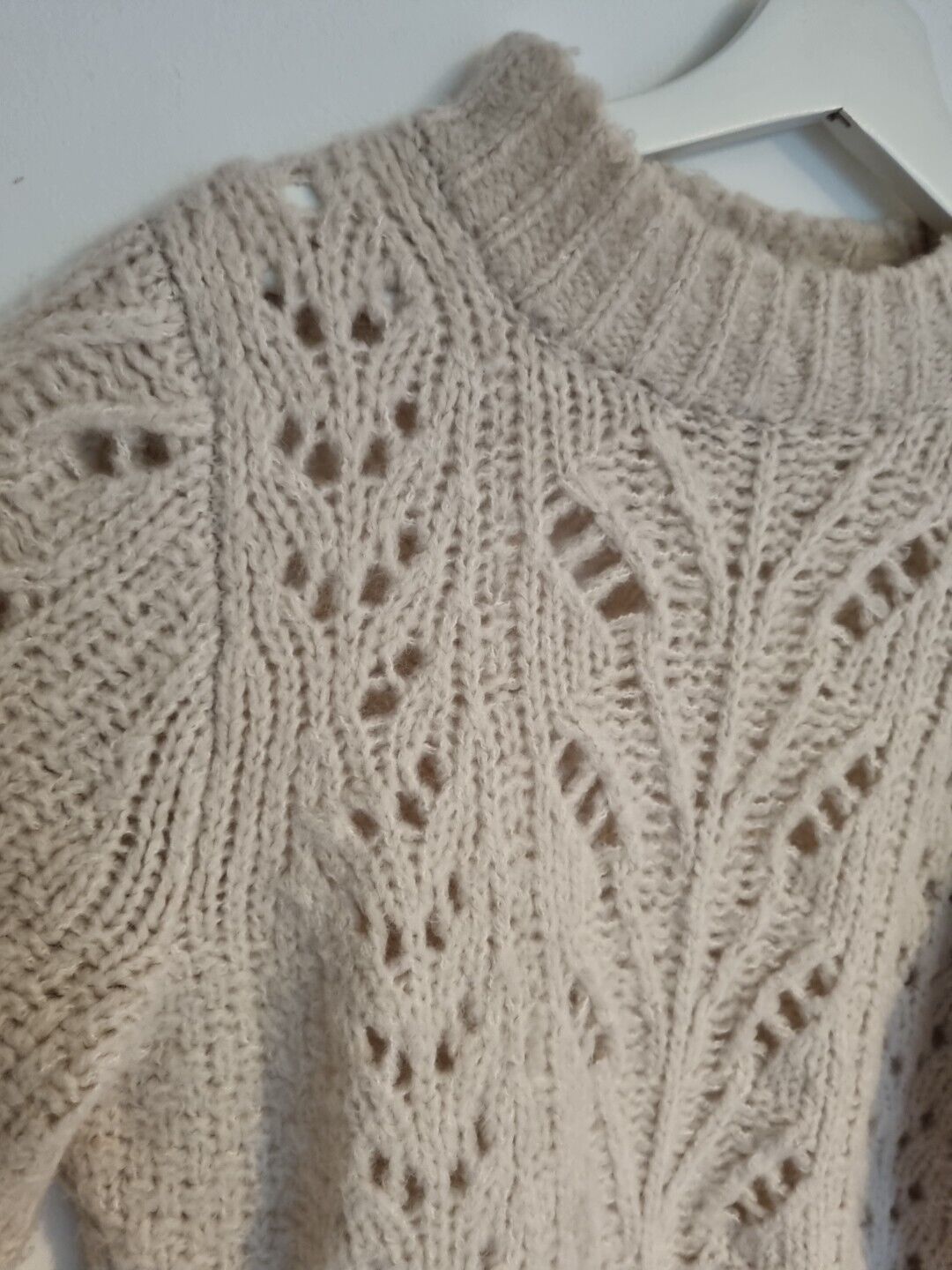 Point Sur Women's Cream Jumper Pullover, Acrylic, Alpaca And Wool Mix Size Large