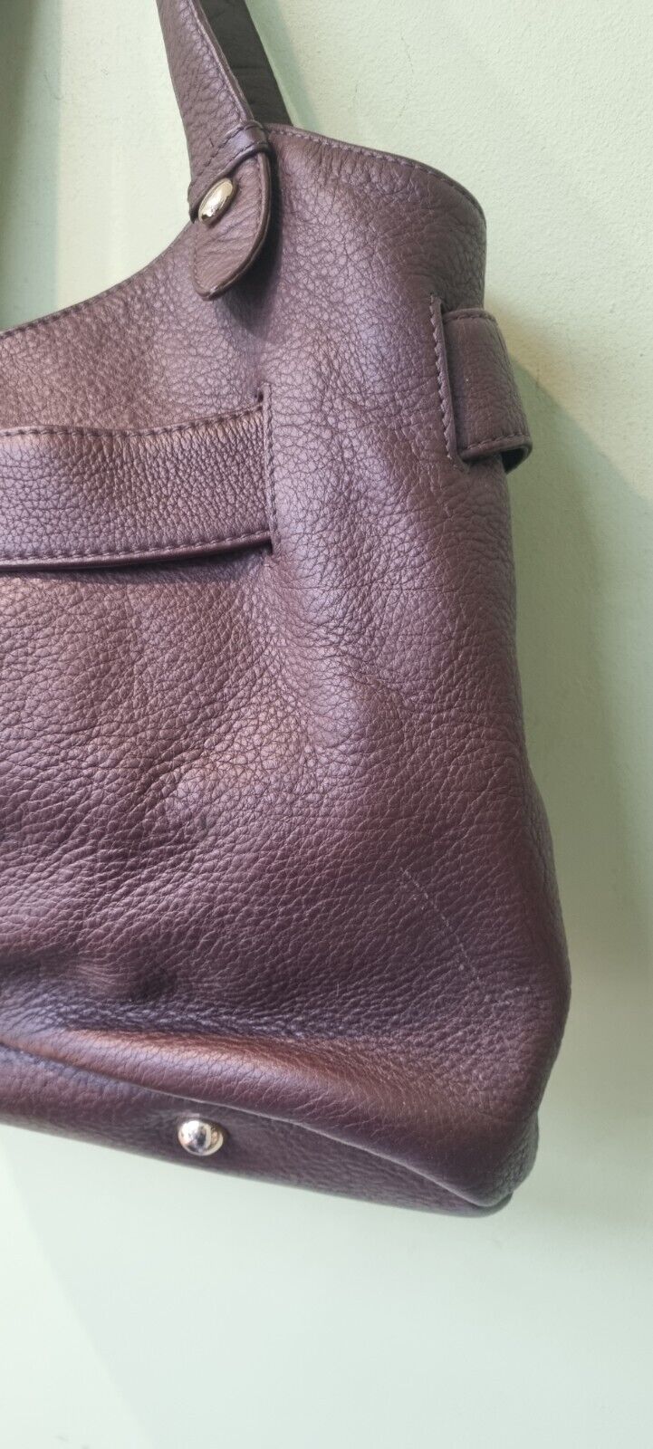 Diane Von Furstenberg Brown Leather Tote Bag With Attached Purse