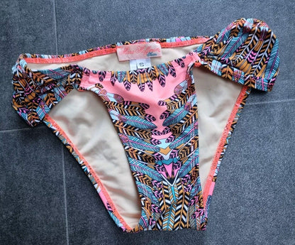 Mara Hoffman Women's Pink Multicoloured 2 Piece Bikini With Detachable Straps S