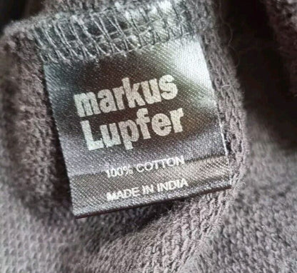 Markus Lupfer Women's Black Sweater 100% Cotton With Chain Safety Pin Size XS