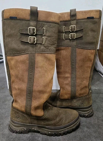 Ariat Women's Brown Suede Leather Knee High Medium Riding Boots Equestrian 6.5