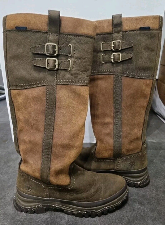 Ariat Women's Brown Suede Leather Knee High Medium Riding Boots Equestrian 6.5