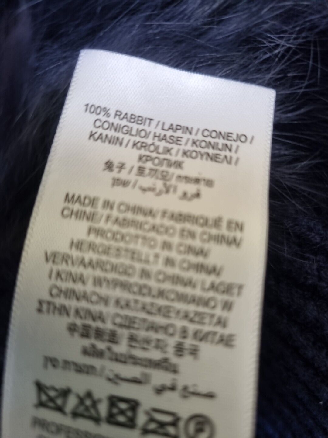 Nicole Farhi Women's Navy Blue Waistcoat Jumper Gilet Rabbit Fur  Front Size L
