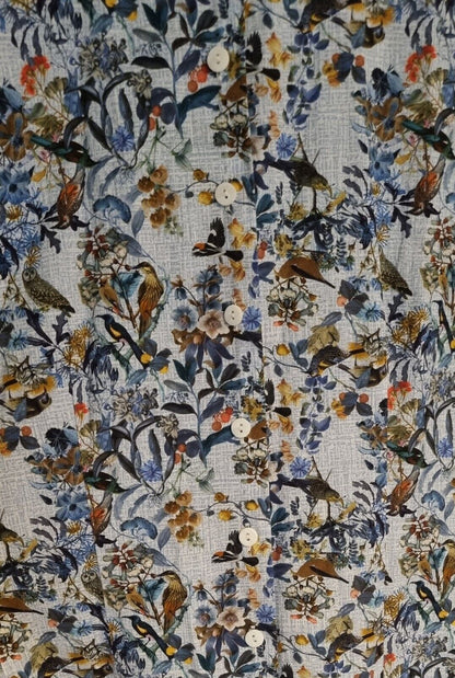 B M Company Women's Bird Print Cotton Blouse Size 18
