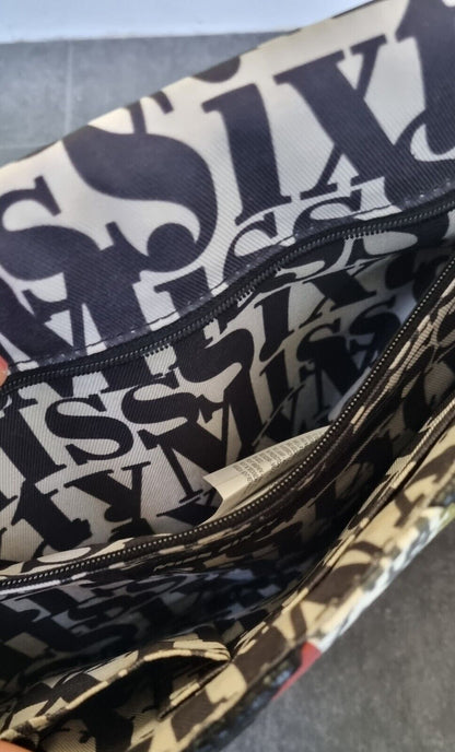 Miss Sixty Women's Navy And Blue Large Snakeskin Effect Clutch Bag
