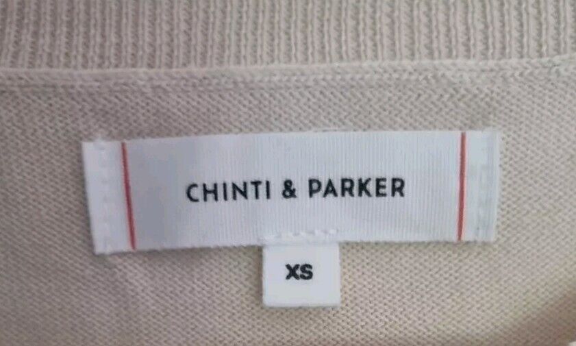 Chinti And Parker  Women's"Ciao" Slogan Sweater 100% Cream Cotton Size XS