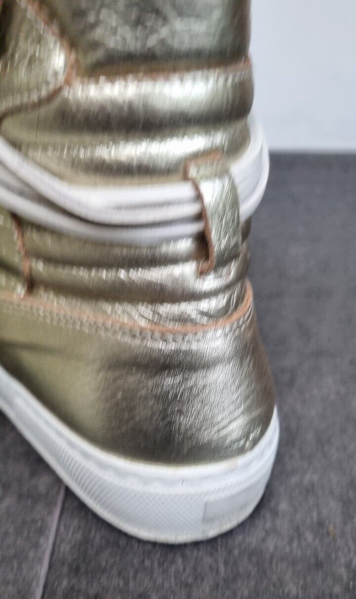 Ylati Women's Gold Hightop Sneakers, Trainers Size 38