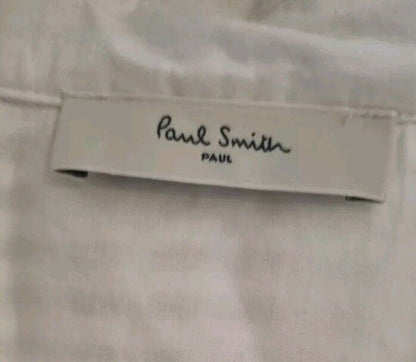 Paul Smith Women's White Long Sleeved Blouse With Holed Sleeves Size 48