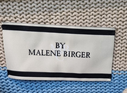 Malene Birger Women's Linen Mix Stripy Blue Jumper Size  XL