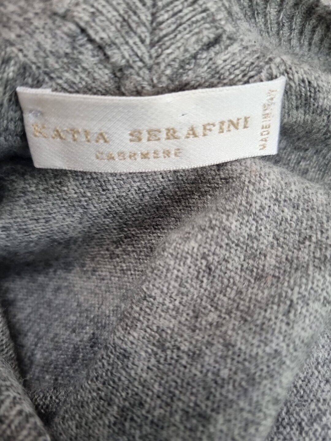 Katia Serafini Women's Grey V Neck Wool, Viscose, Cashmere Mix Pullover Size F42