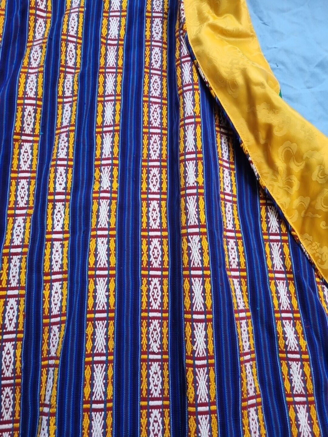 Men's Vibrant Blue Heavyweight Handmade, Lined Silk Kimono One Size