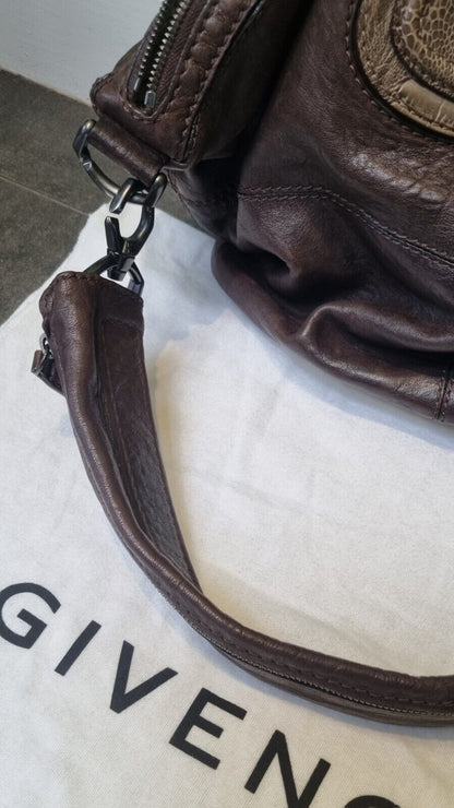 Genuine Two Way Givenchy Women's Brown Leather Shoulder Bag With Logo Dustbag
