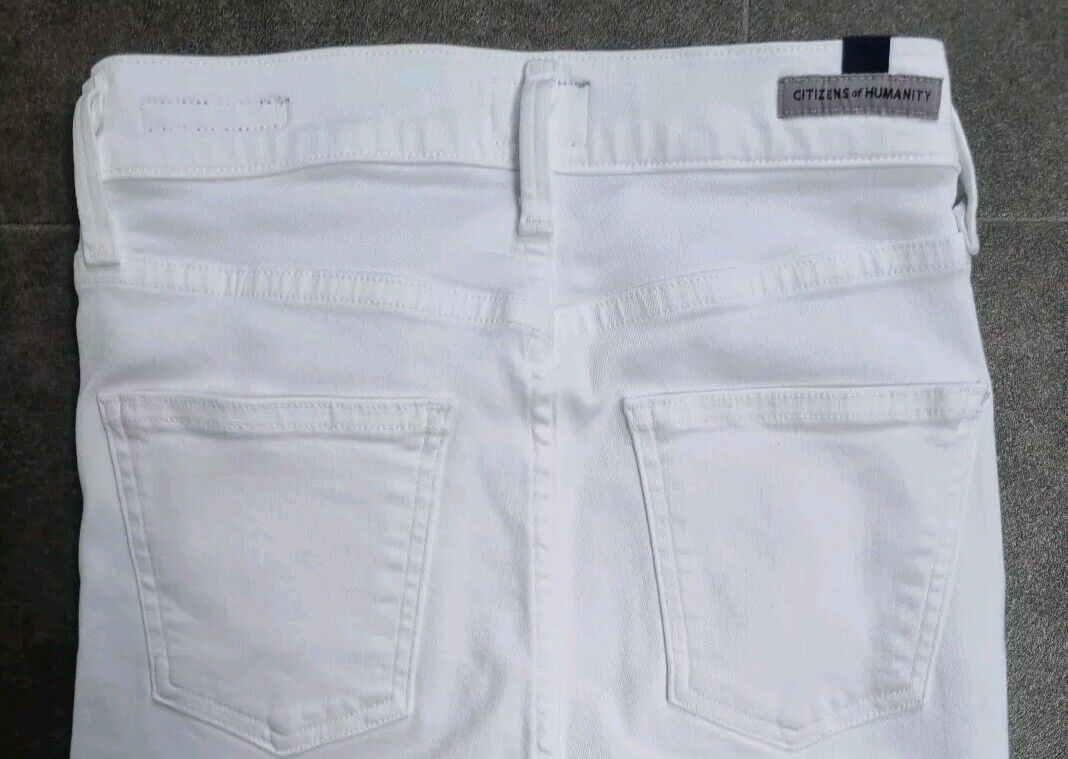 Citizens Of Humanity Women's Rocket Crop Mid Rise Skinny White Jeans Size 23