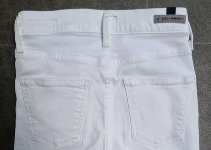 Citizens Of Humanity Women's Rocket Crop Mid Rise Skinny White Jeans Size 23