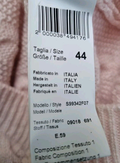 Peserico Made In Italy Wool, Silk, Cashmere Mix Women's Baby Pink Jumper 44
