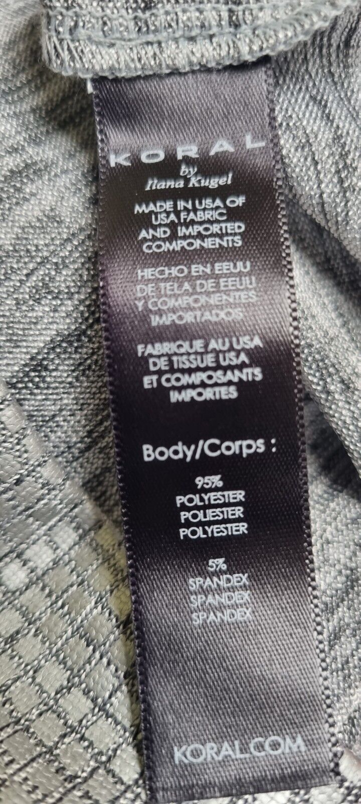 Koral Women's Silver Metallic Activewear Top Size XS