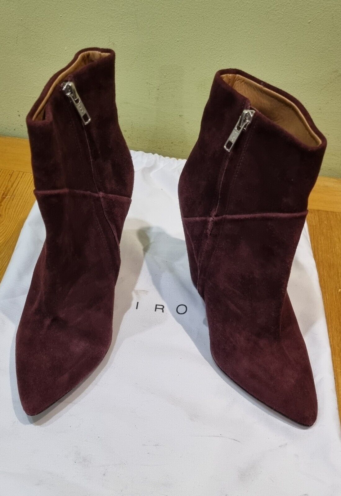 Reduced: IRO Burgandy Suede Boots Size 36