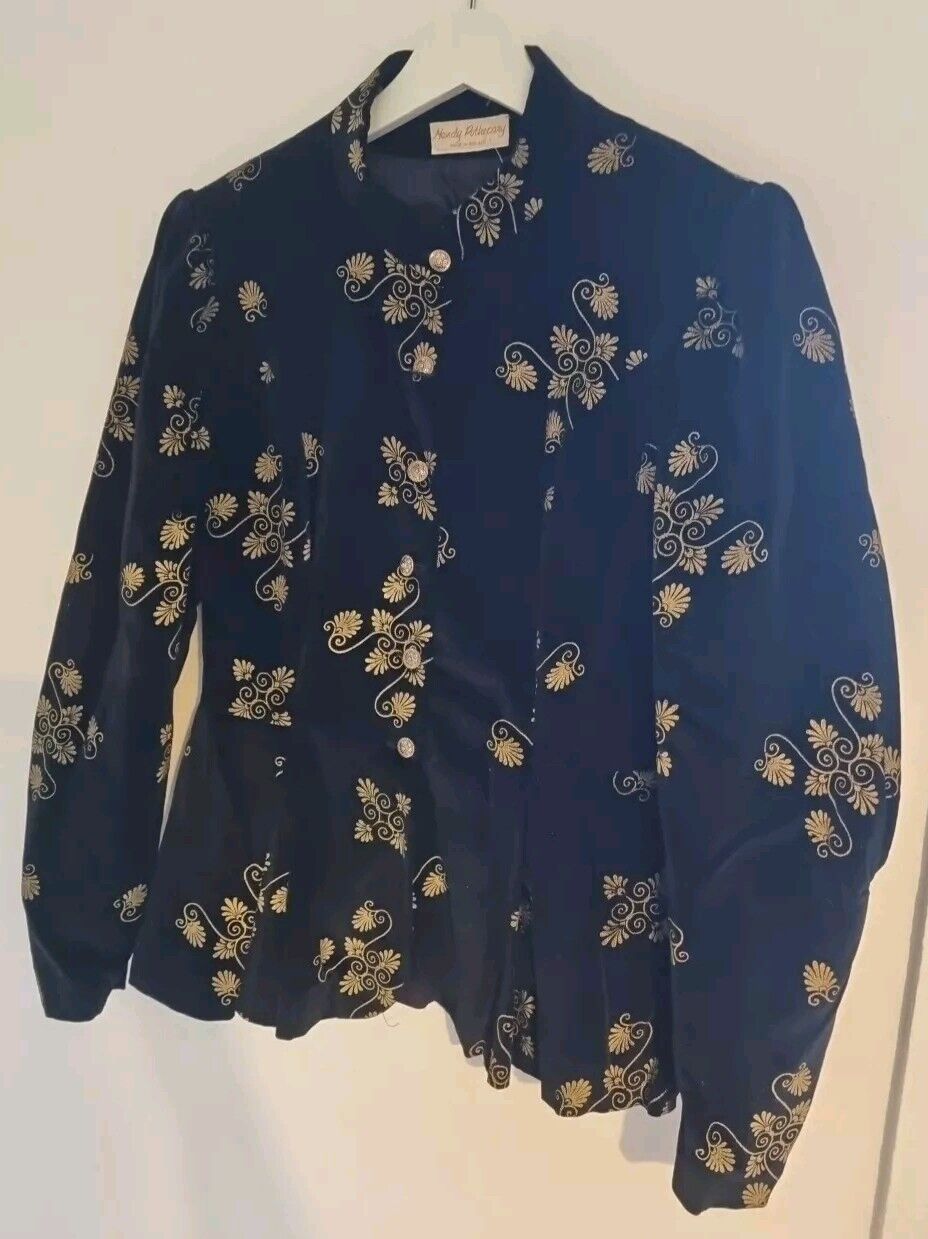 Mandy Pothecary Made In England Vintage Women's Black Velvet Jacket 10