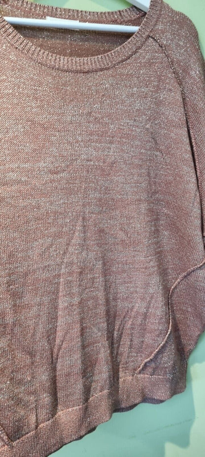 Whistles Women's Pink Glittery Metallic Thread Pullover, Jumper Size 16