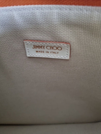 Jimmy Choo Leather English Bull Terrier Clutch Money Purse Pouch, Logo Dust Bag