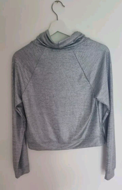 Koral Women's Silver Metallic Activewear Top Size XS