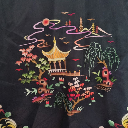 Golden Bee Vintage Women's Black Silk Kimono Jacket Size S