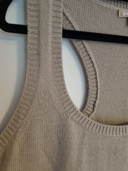 Michael Kors Women's Taupe 100% Cashmere Tank Vest Jumper Pullover Size Large