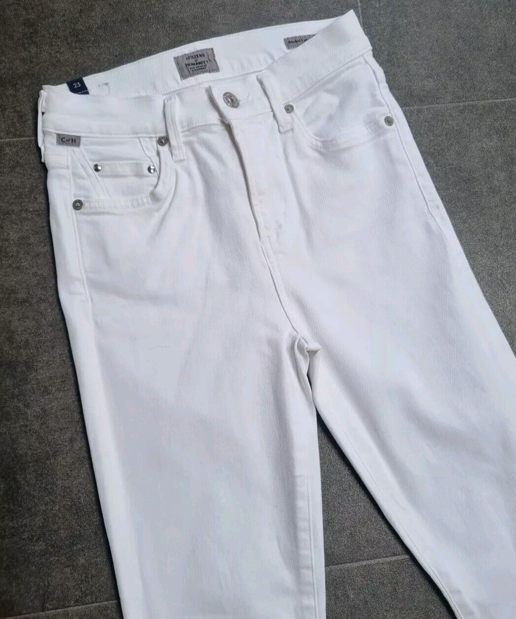 Citizens Of Humanity Women's Rocket Crop Mid Rise Skinny White Jeans Size 23