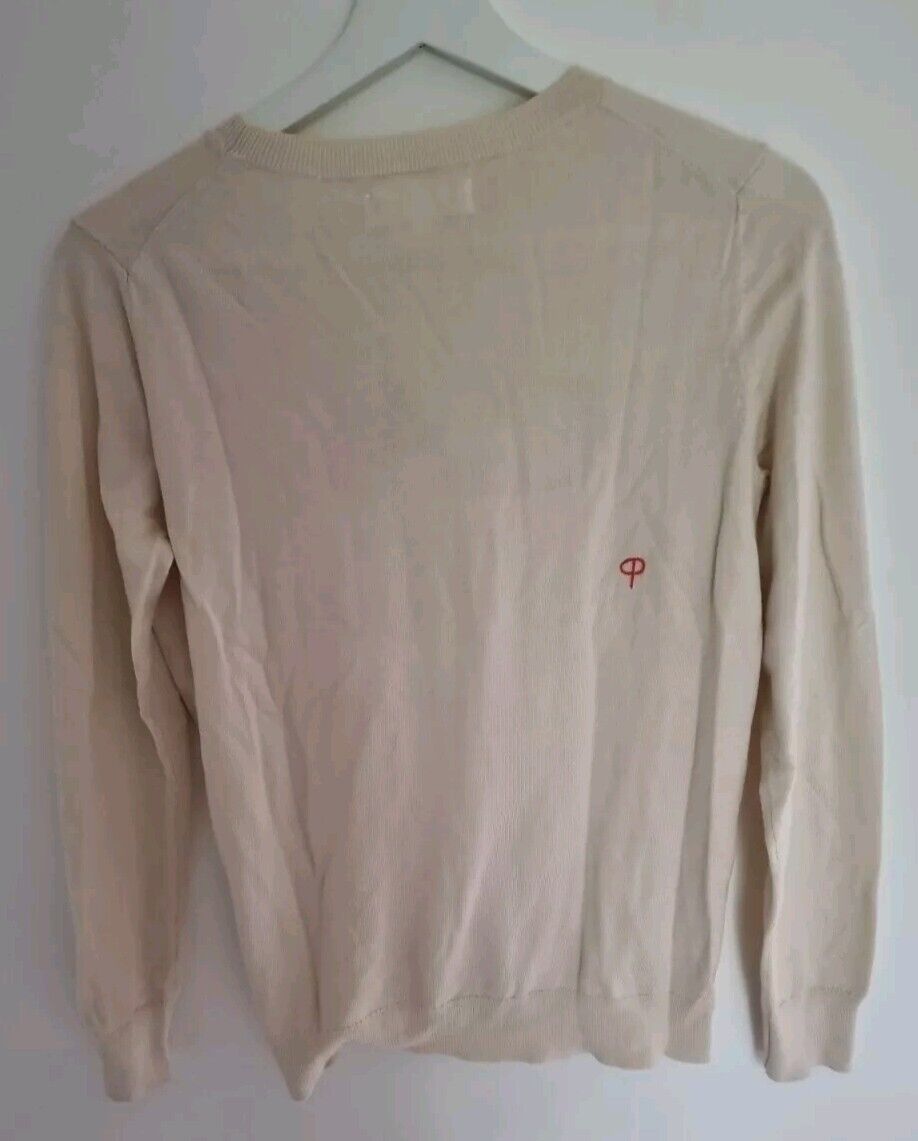 Chinti And Parker  Women's"Ciao" Slogan Sweater 100% Cream Cotton Size XS