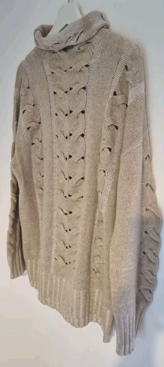 Lorena Antoniazzi Women's Oat Wool Cashmere Mix Pullover Jumper Size 46