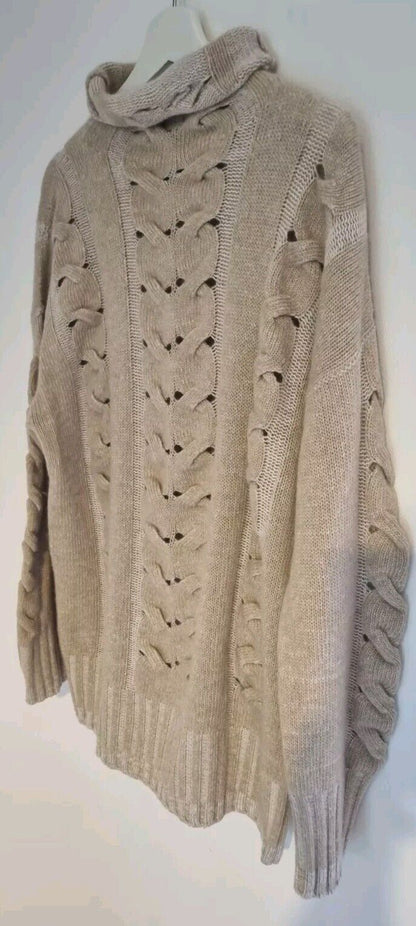 Lorena Antoniazzi Women's Oat Wool Cashmere Mix Pullover Jumper Size 46