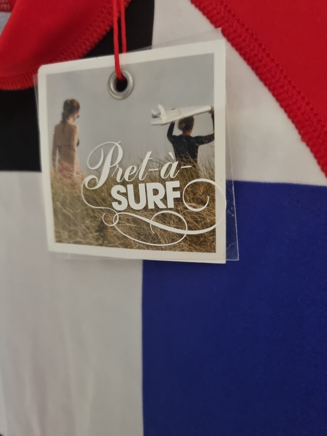 BNWT Pret A Surf Women's Racer Rashguard Checks Surf Top Size S