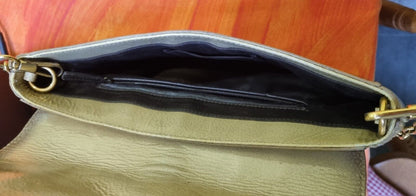 Yves Saint Laurent Women's Oat Colour Patent Leather Handbag, With Dustbag