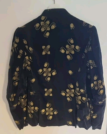 Mandy Pothecary Made In England Vintage Women's Black Velvet Jacket 10