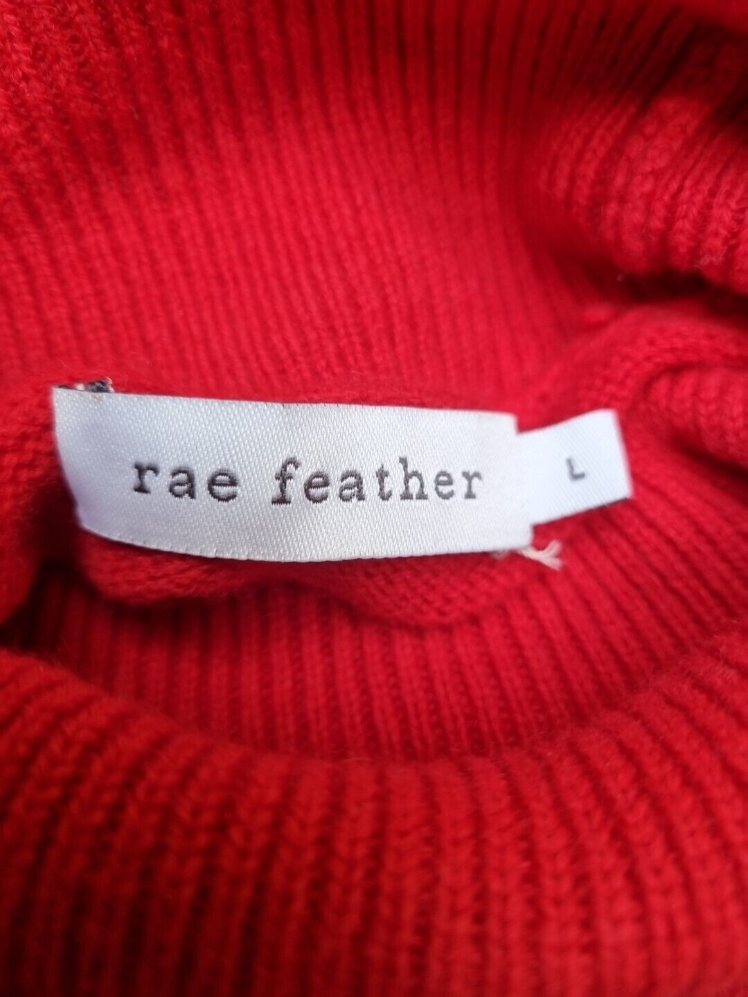 Rae Feather Women's Red And Pink Striped Roll Neck Jumper Pullover Size Large