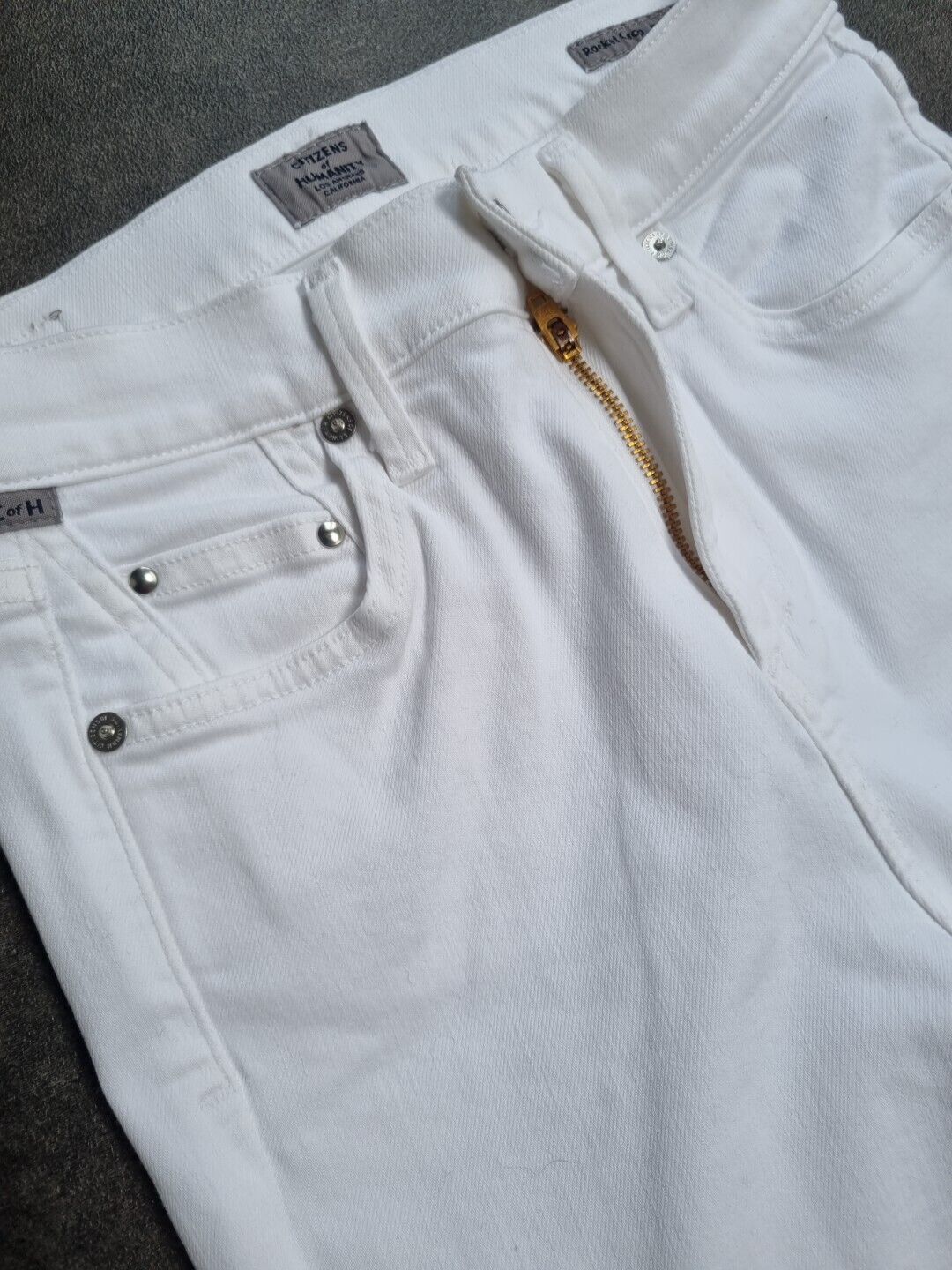 Citizens Of Humanity Women's Rocket Crop Mid Rise Skinny White Jeans Size 23