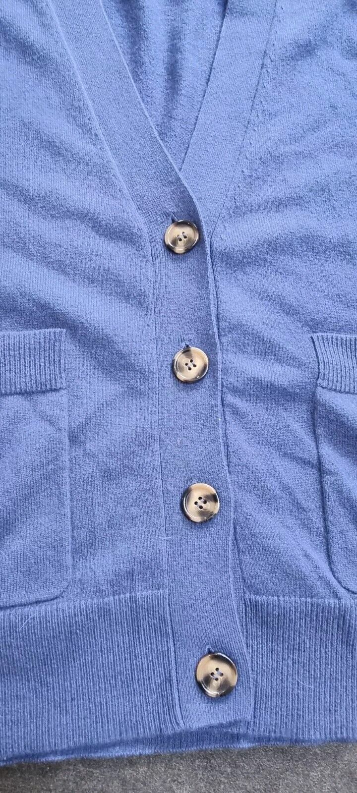 People's Republic Of Cashmere Women's Blue Buttoned 100% Cashmere Cardigan M