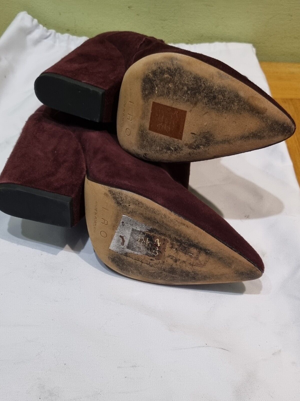 Reduced: IRO Burgandy Suede Boots Size 36