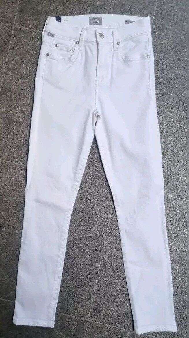 Citizens Of Humanity Women's Rocket Crop Mid Rise Skinny White Jeans Size 23