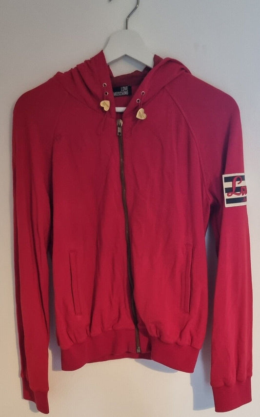 Love Mochino Women's Red Hoodie Size 10 With Logo