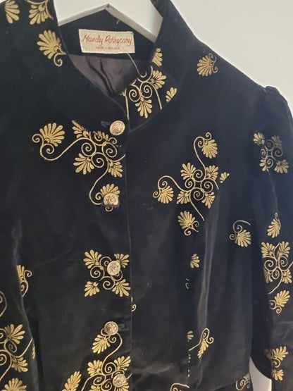 Mandy Pothecary Made In England Vintage Women's Black Velvet Jacket 10