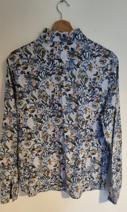 B M Company Women's Bird Print Cotton Blouse Size 18