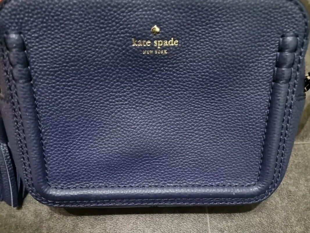 Kate Spade Women's Blue Leather Cross Body Bag With Tassles
