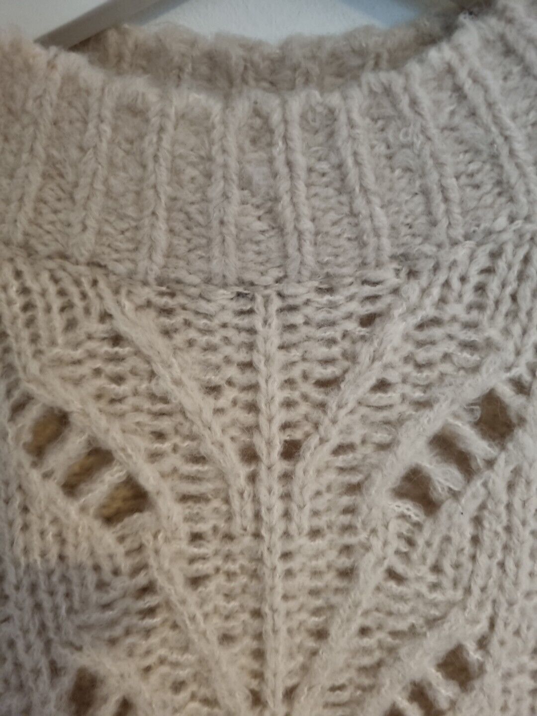 Point Sur Women's Cream Jumper Pullover, Acrylic, Alpaca And Wool Mix Size Large