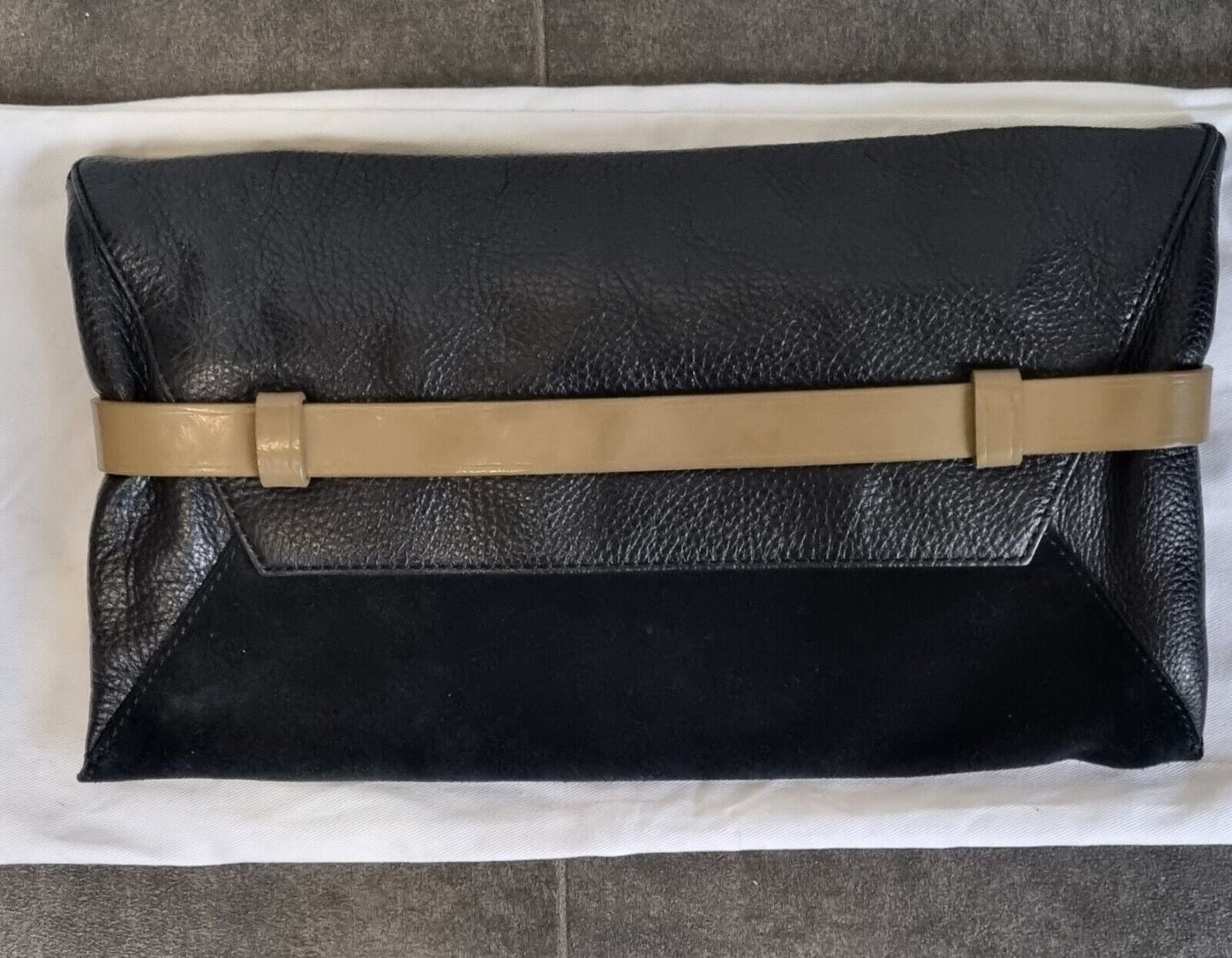 Marc Jacobs Women's Leather And Suede Black Clutch Handbag With Dust Bag