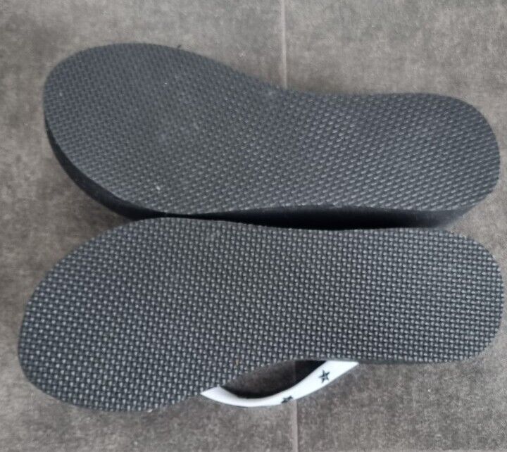 New, Unworn Armani Jeans Women's Black Wedged Flip Flops Size 6